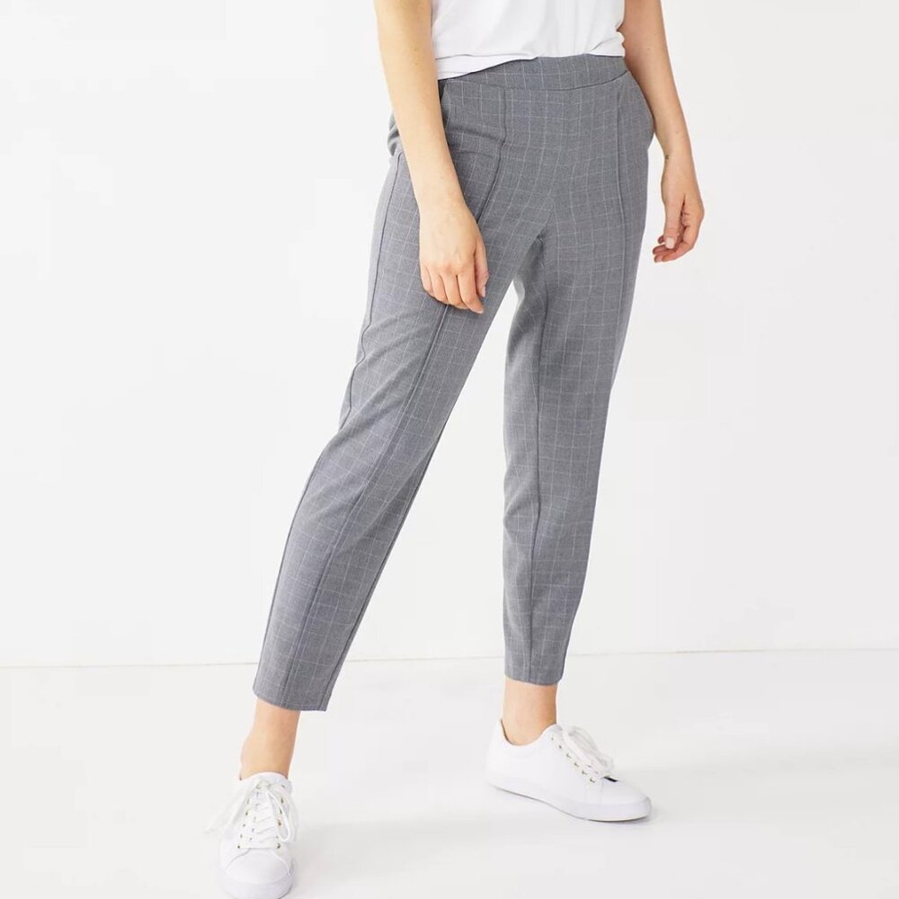 Nine West Crop Pants Women's  XXL (20) Gray Relaxed Fit Pull On [NWT]